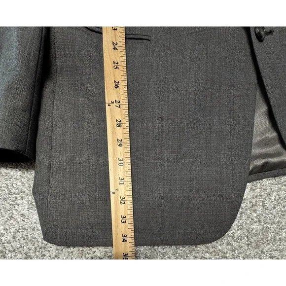 Tommy Hilfiger Suit Mens 48 Long Pants 40x31 Gray Vintage Double Breasted